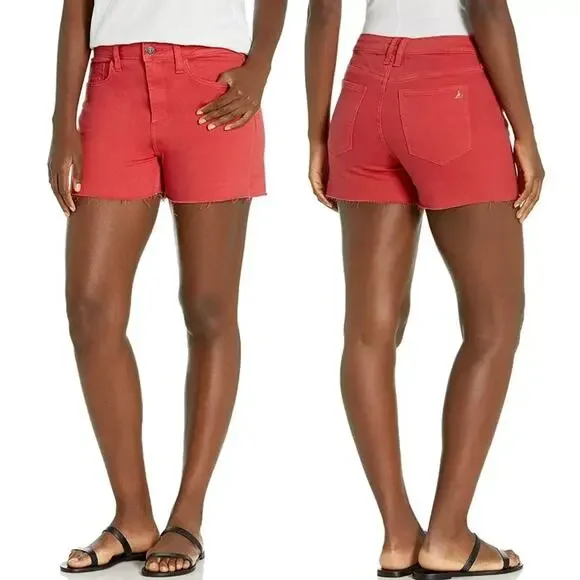 NWT Sam Edelman The Stilleto High Rise Cutoff Shorts in Cherry Sz 6 - Picture 1 of 8